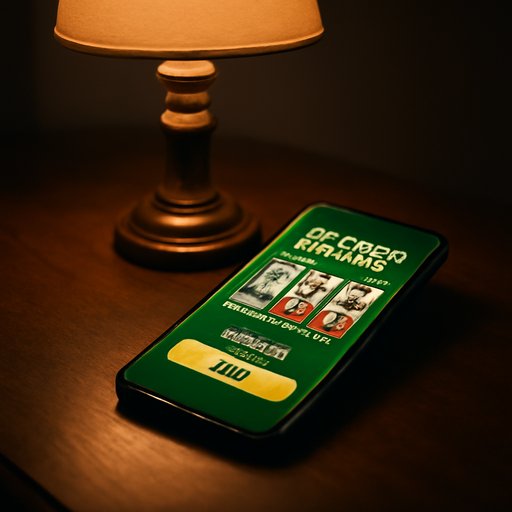 real money casino phone resting under lamp